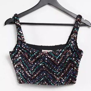 Sequin patterned crop top